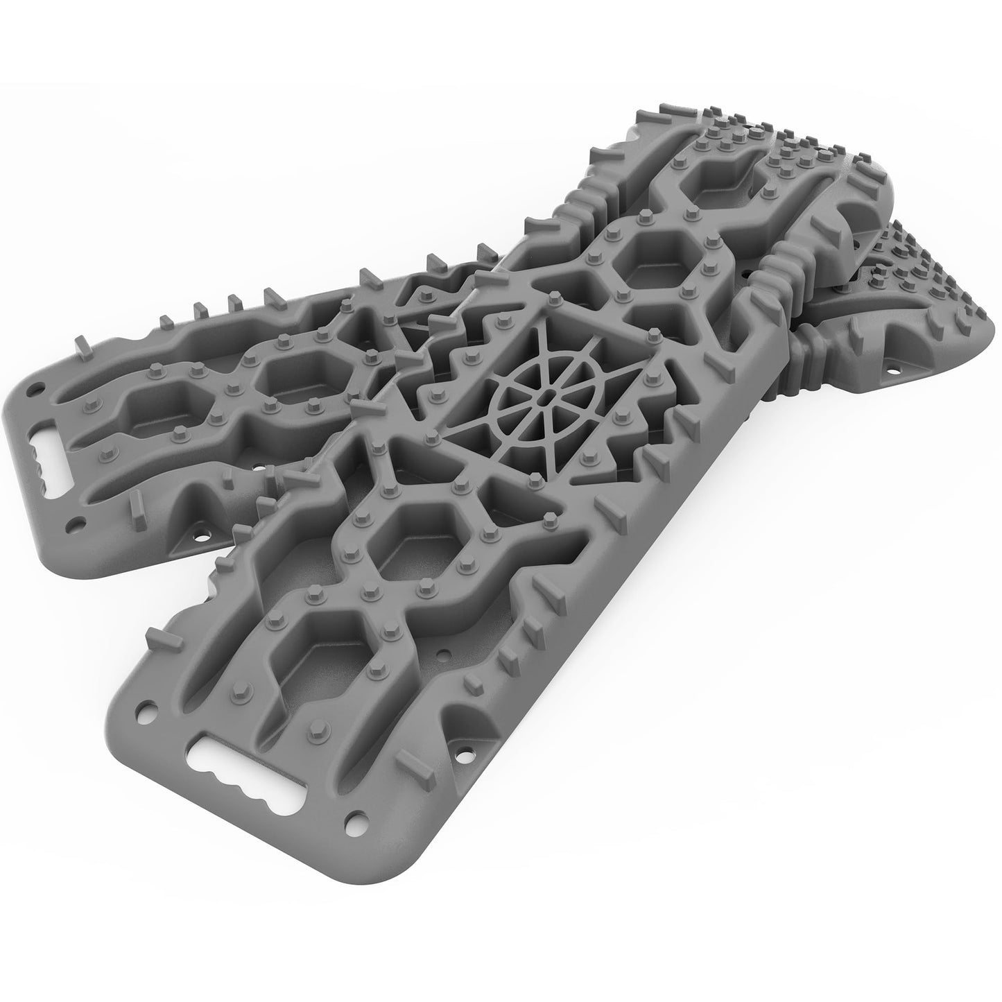 ALL-TOP Traction Boards with Build-in Jack Base, 2PCS Recovery Boards for Overlanding (4th Gen, Gray)
