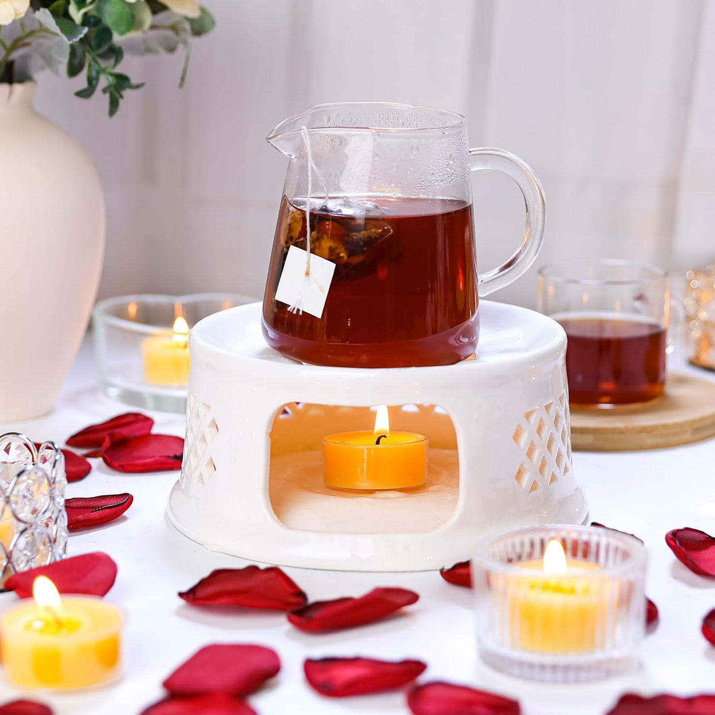 50 Packs Beeswax Tealight Candles Bulk,4 Hours 100% Pure Beeswax Tea Lights Candle in Clear Cup,Natural Scent Bees Wax Candles Small Smokeless Clean Burning Perfect for Home Decor for Party Christmas