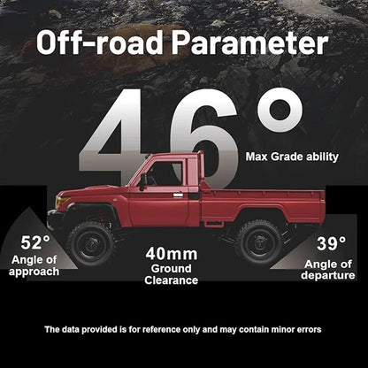 RC Truck 1/12 RC Rock Crawler MN-82 4x4 Off Road RC Pickup Truck 2.4GHz Proportional Throttle Steering All Terrain Remote Control Car RTR with Headlights and 2 Batteries for Adults (Red)