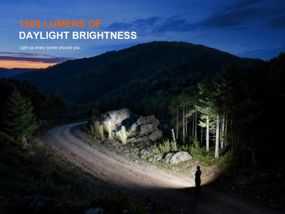 Fenix E06R Pro RG Flat EDC Flashlight, 1600 Lumens, Red Light Modes, Green Module, USB-C Rechargeable Pocket Flashlight with Lumentac Organizer (Orange)