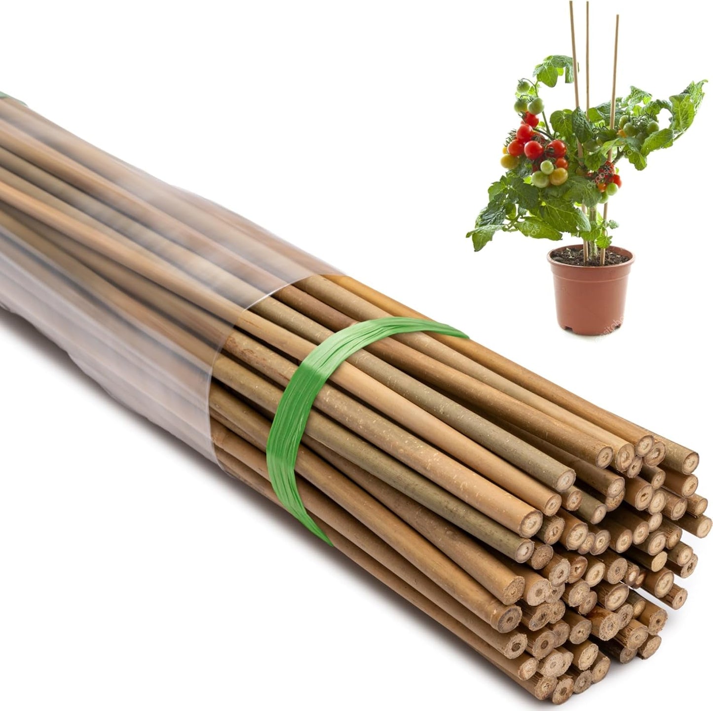 Bamboo Garden Stakes by [Brand Name] - 70 Pcs Natural 5 Feet Plant Support for Tomatoes, Beans & Climbing Plants