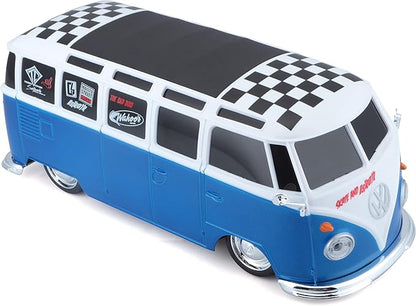 Maisto 1:24 RC VW Van Samba 2.4GHZ Remote Control Vehicle White/Blue (81529-00000009)