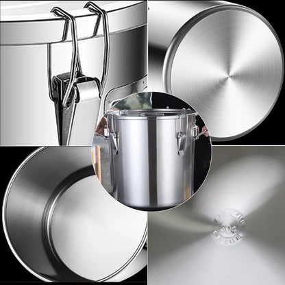 Verdeho 304 stainless steel food storage containers with lids lock clips airtight container large airtight for rice flour sugar grain coffee bean storage containers Kitchen jar (8.72gal/33L)
