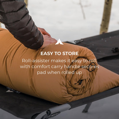 Teton Outfitter XL Sleeping Pad for Cot, Extra Thick Comfortable Camping Mattress for Adults, Portable Roll-Up Camp Pad, Durable Foam Cushioning