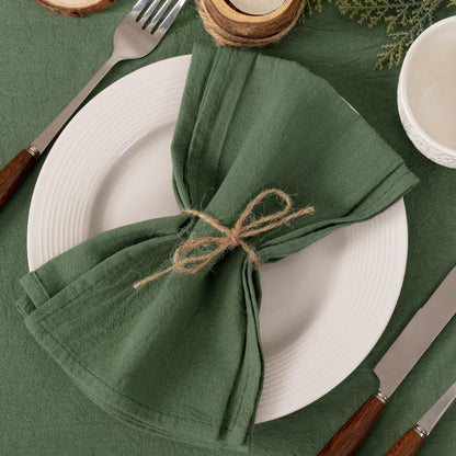 Socomi Cloth Napkins Green Summer Washable Reusable Bulk Linen Cotton Napkins Set of 6 17"x17" for Wedding Party Bridal Baby Shower Birthday Dining Table Decorations