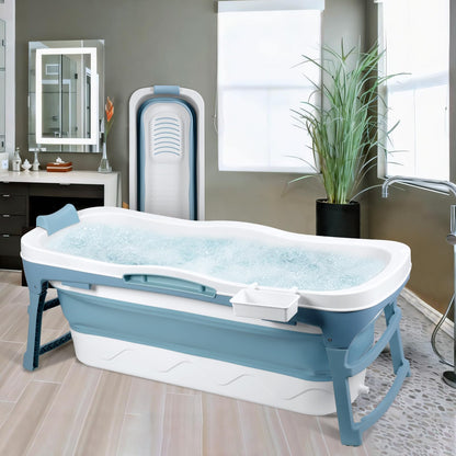 Portable Bathtub for Adult - Large 56'in Foldable Collapsible tub - Ergonomically Designed for the Ultimate Relaxing Soaking Bath. Ideal for Small Spaces - Quick,Folding Bathtub