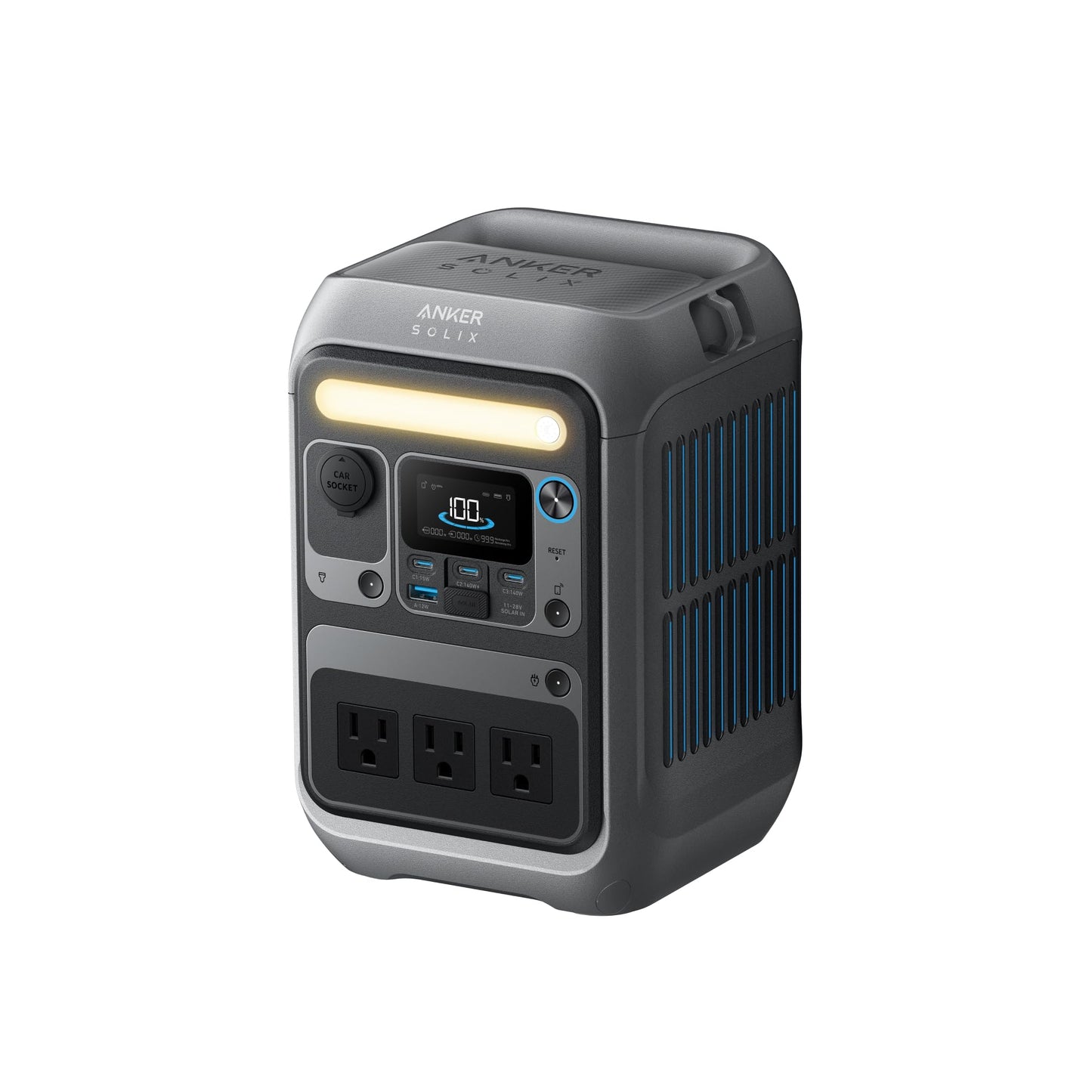 Anker Portable Power Station SOLIX C300, 288Wh LiFePO4 Backup Battery, 300W Solar Generator, 140W Two-Way Fast Charging, for Camping, Hunting, Travel, Blackout & Emergencies (Solar Panel Optional)