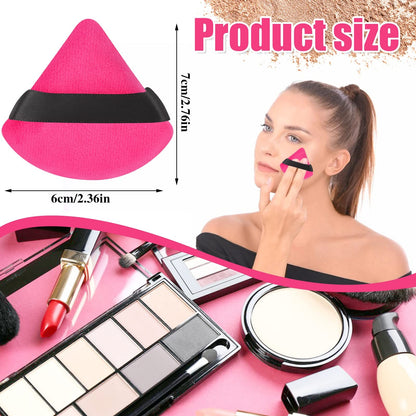 Pimoys 12 Pieces Powder Puff Face Triangle Makeup Sponge for Loose Powder Setting Powder Velour Foundation Blender Sponge Beauty Makeup Tool, Black