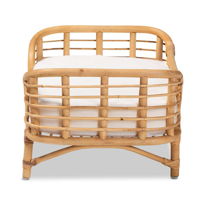 Bali & pari Malino Modern Bohemian Natural Rattan Pet Bed with Cushion