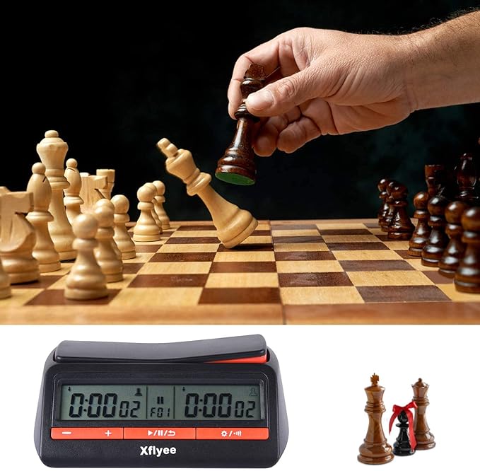 [2023 New] Xflyee Chess Clock - Digital Chess Timer Available for Portable Timer for Board Games and Chess with Bonus and Delayed Countdown Function