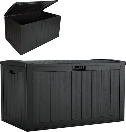 Suncast 134-Gal. Resin Outdoor Patio Deck Box - Extra-Large Storage Solution in Iron Ore
