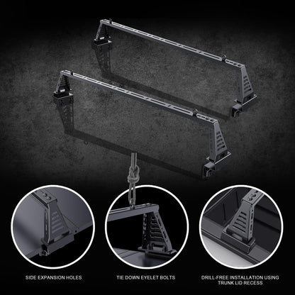 IIIREENO Overland Bed Bar for Mid-Size Trucks/Compatible with Retractable Hard Tonneau Cover, Soft Cover/No Drilling