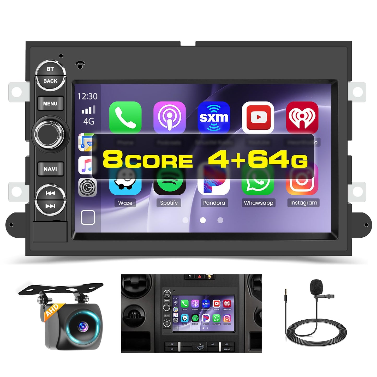 5Ghz WiFi [8Core 4G+64G] Android 15 Car Radio for Ford F150/F250/F350 2004-2014 Fusion Edge Explorer Taurus Car Stereo with Carplay Android Auto, 7 Inch HD Touchscreen with GPS Bluetooth FM/RDS SWC