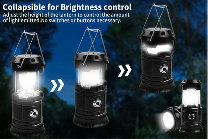 KunHe 24-Pack 1800mAh Collapsible Portable LED Camping Lantern Lightweight Waterproof USB Rechargeable LED Flashlight Kits for Indoor Outdoor Home Emergency Light Power Hiking