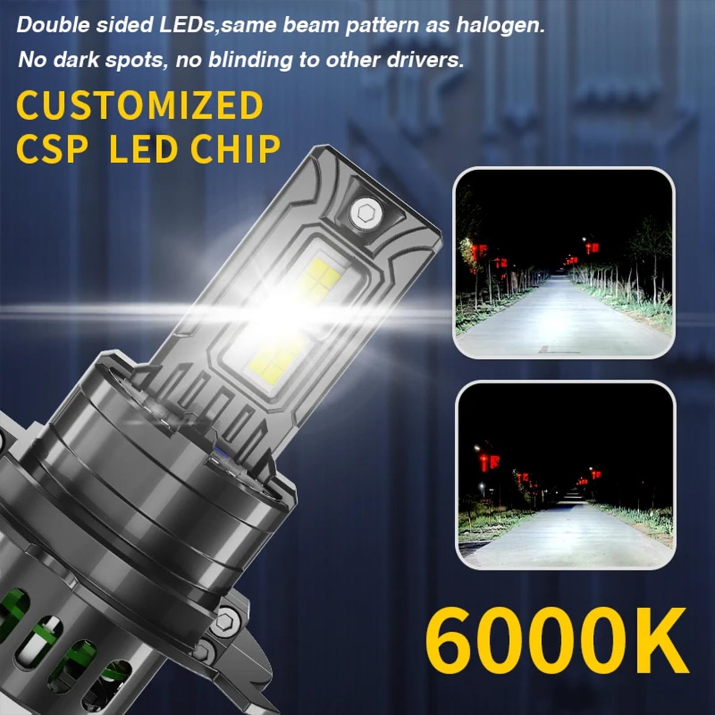 Fit for Can-Am Ryker/Ryker Rally Edition,H4/9003/HB2 Headlight Bulbs,IP68 800% Brightness 12000LM 6500K White, Plug and Play,1:1 Size,Fit for Motorcycle Vehicle ATV,Pack of 2