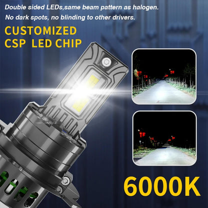 Fit for Can-Am Ryker/Ryker Rally Edition,H4/9003/HB2 Headlight Bulbs,IP68 800% Brightness 12000LM 6500K White, Plug and Play,1:1 Size,Fit for Motorcycle Vehicle ATV,Pack of 2