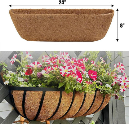 Skiennix Pre-Formed Coco Fiber Liners - Eco-Friendly Replacement for Planters & Baskets | 24-Inch, 2-Pack