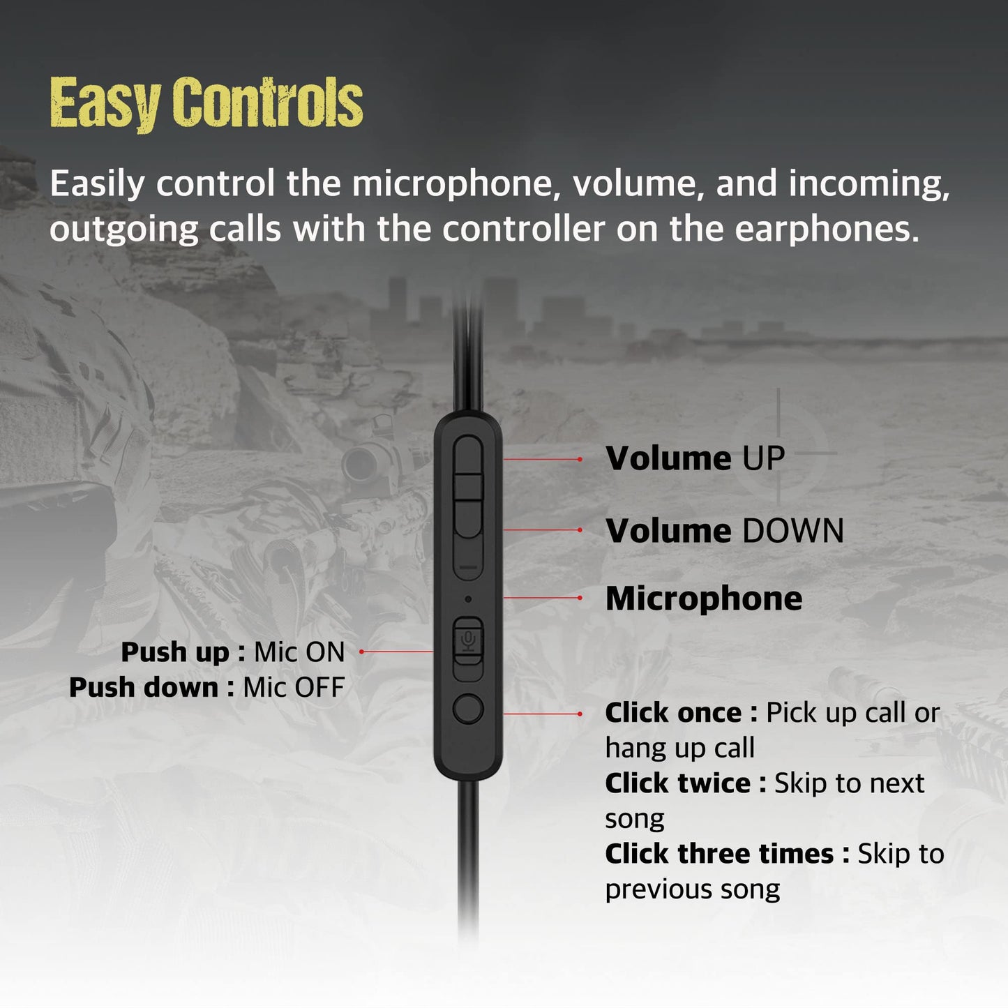 SOUND PANDA SPE-G9 Plus+ Gaming Earbuds Triple Driver 3.5mm with Dual Microphone | Wired Earbuds with 1.5m Cable | for PC, Mobile, Xbox, PS5, PS4, Switch | in-Ear Gaming Headset (Black)