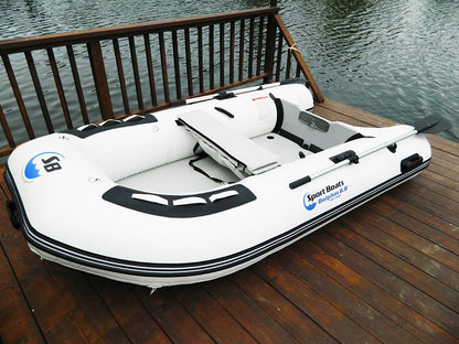 Inflatable Sport Boats Dolphin 8.8' – Fishing Boat with Durable Heat-Welded PVC – Inflatable Boat Easy Setup & Lightweight – 10HP Motor Compatibility – Includes Bench Seat & Carry Bag