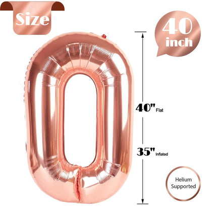 Rose Gold Number 23 Balloon 40 inch, 23 Number Balloons, 23rd Birthday Decorations, 23 Year Old Women Men Rose Gold Party Supplies
