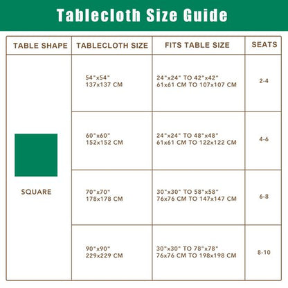 Biscaynebay Textured Fabric Square Tablecloths 54x54 Inches, Ivory Water Resistant Spill Proof Table Cloth Small Card Folding Table Covers for Dining, Kitchen, Wedding and Parties Machine Washable