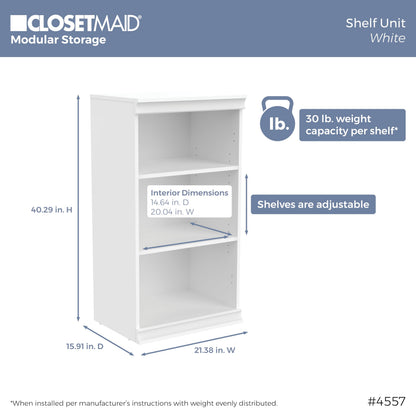 ClosetMaid Modular Shelf & Shoe Storage System Kit, 15.91" D x 80.35" H x 21.38" W, White