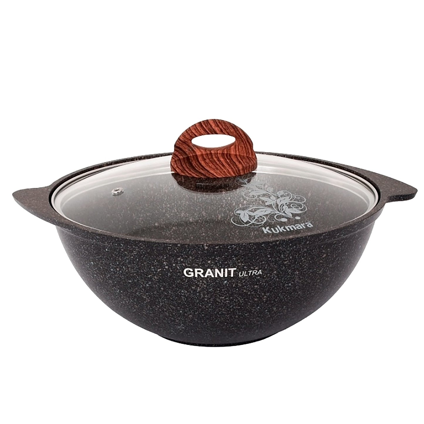 TM KUKMARA Aluminum Wok Kazan Cooking Pot with Lid inchGranit ultra inch 4.8-qt. (4.5 L) Camping Cookware Kitchen Pot