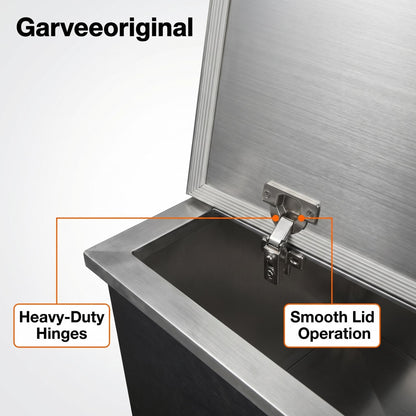 Garvee 20”Drop in Ice Chest 107.5L Built-in Cooler, Stainless Steel Outdoor Kitchen Ice Bin with Lid & Drain, Insulated Bar Ice Storage for Patio, BBQ, Restaurant Beverage Station