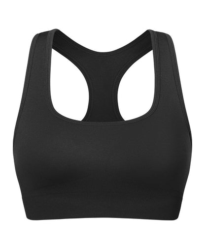 TomTiger Sports Bras for Women High Impact Racerback Removable Padded Seamless Yoga Workout Activewear Bra (Black,M)