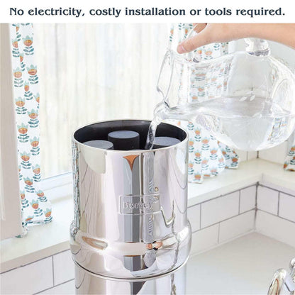 Travel Berkey Gravity-Fed Water Filter with 2 Black Berkey Elements–Enjoy Potable Water While Camping, RVing, Off-Grid, Emergencies, Every Day at Home