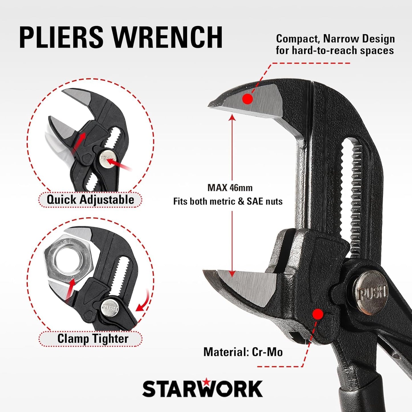 STARWORK TRUE MECHANIC™ 169-Piece Mechanics Tool Set, Professional, Metric