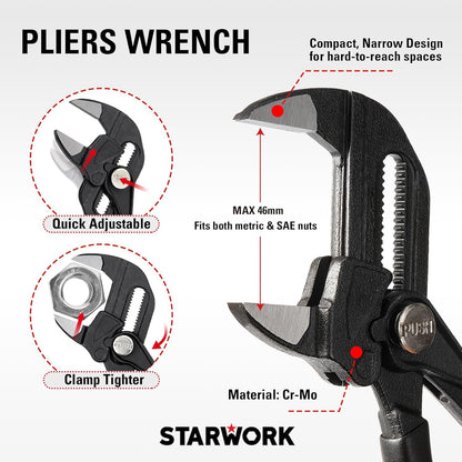 STARWORK TRUE MECHANIC™ 169-Piece Mechanics Tool Set, Professional, Metric