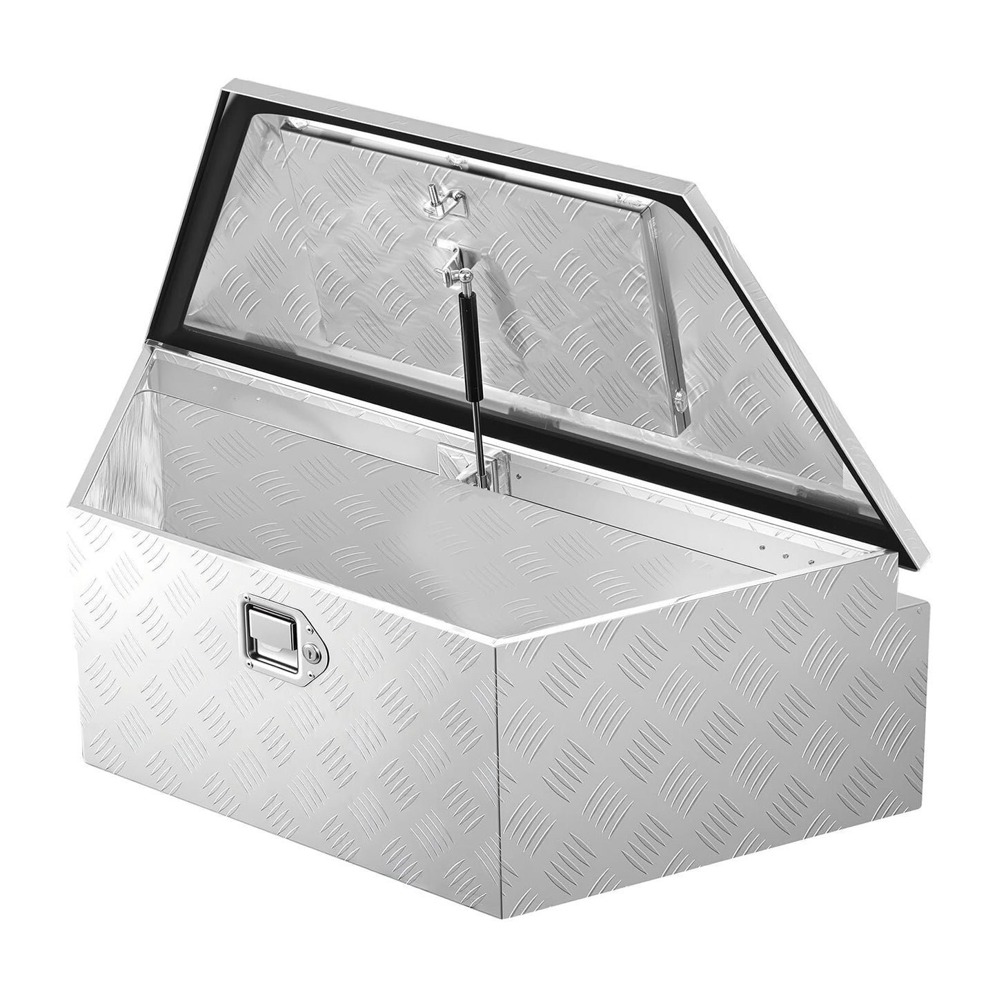 VEVOR Trailer Tongue Box, Heavy Duty Trailer Tongue Tool Box Storage Organizer with Lock & Keys, Utility Tool Chest for Pickup Truck Bed, RV, SUV, Off-Road Vehicle, Aluminum, 39" x 16.5" x 12", Silver