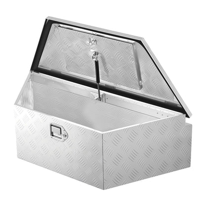 VEVOR Trailer Tongue Box, Heavy Duty Trailer Tongue Tool Box Storage Organizer with Lock & Keys, Utility Tool Chest for Pickup Truck Bed, RV, SUV, Off-Road Vehicle, Aluminum, 39" x 16.5" x 12", Silver
