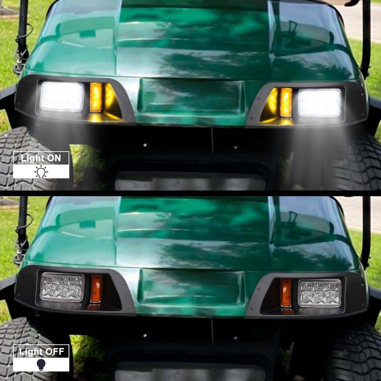 Shu-Ran Golf Cart LED Light Kits for EZGO TXT 1996-2013 Carts (12V), Super Bright Golf Cart Headlight Tail With Turn Signals Kits, Brake Lights, Hazard Light Switch, Horn