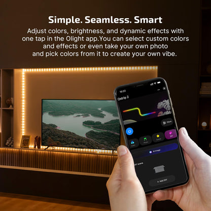 OLIGHT Ostrip 2 RGBIC LED Strip Light Bundle with Olantern Classic 2 Pro APP Control Camping Lantern