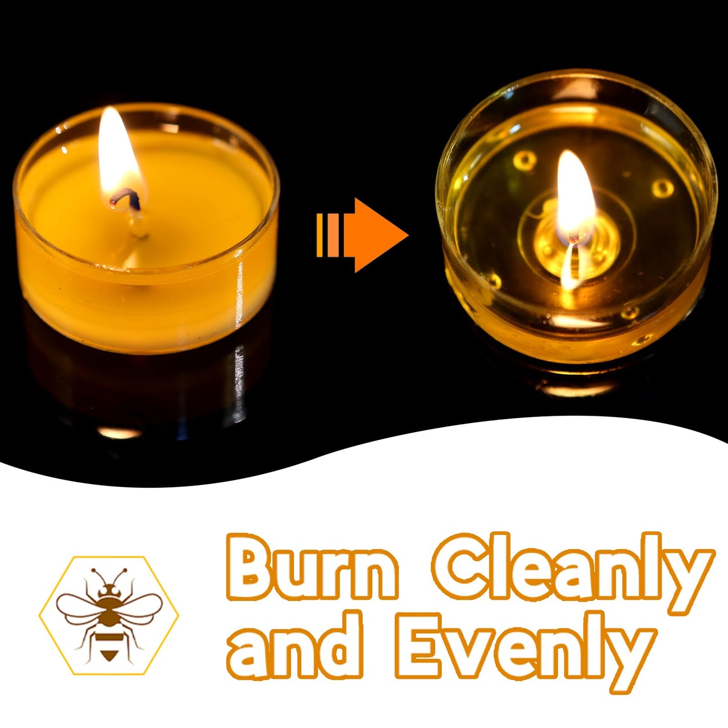 Capaniel 36 Packs Beeswax Tealight Candles- 4 Hour Burn Time Beeswax Candles Burn Evenly and Clean Bees Wax Candles Bulk Smokeless Beeswax Tea Lights for Relaxing Air Purification