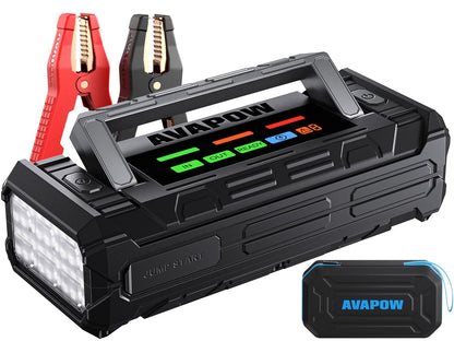 AVAPOW TJ68 10000A Battery Jump Starter Portable with 4" HD Display PD 65W Dual-Way Fast Charging,12V Jump Box, Car Battery Jump Starter for All Gas & Up to All Diesel Engines