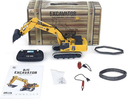 TOUCAN RC HOBBY 1/50 RC Digger PC520 Electric Lifting Radio Control Excavator Engineering Vehicle Metal Tracks Lights Sound Small Collection for Ages 14+