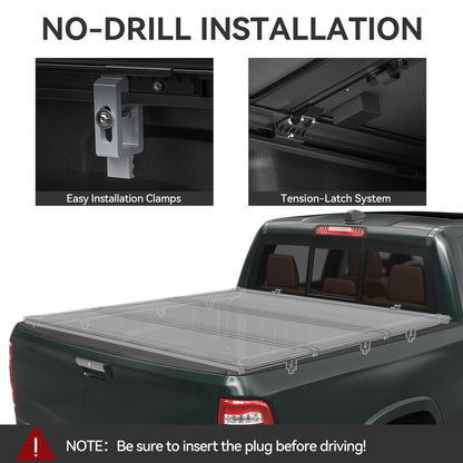 AUTOSAVER88 Low-Profile Hard Tri Fold Truck Bed Tonneau Cover Fit for Jeep Gladiator JT 2020 2021 2022 2023 2024 2025 2026 with 5ft Bed with Trail Rail System