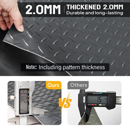TUFFIOM 7.5 x 17 FT Garage Floor Mat, Thickened Diamond Plate PVC Garage Mats Flooring Roll for Under Car, Garage Car Parking Mats for Compact SUVS, Sports Car