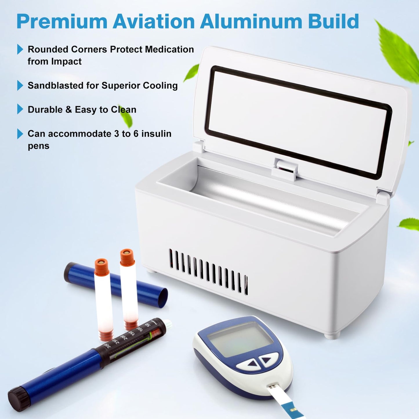 Portable Insulin Cooler Travel Case - Large Capacity Diabetic Insulin Refrigerator with Digital Thermostat (0°-18°), LCD Display, for Insulin Pens Storage, Car/Home/Power Bank Compatible,FAA-Compliant