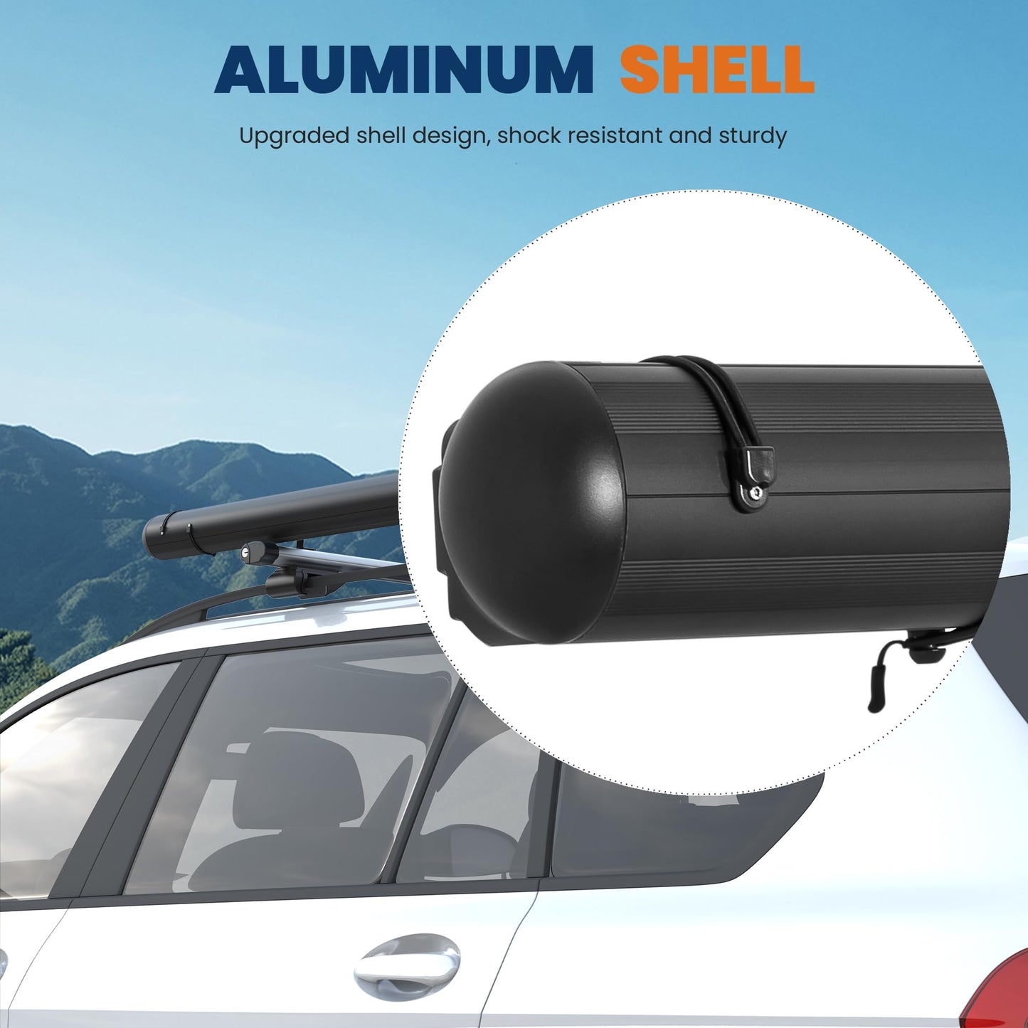 KUIPERAUTO Vehicle Awning Car 6.6'x9.8' Pull-Out Roof Rack Side, Sunshade UV50+ Waterproof PU5000mm Aluminum Shell for Camping, Height Adjustable Shadow Shelter Fit for SUV Trucks, Beige