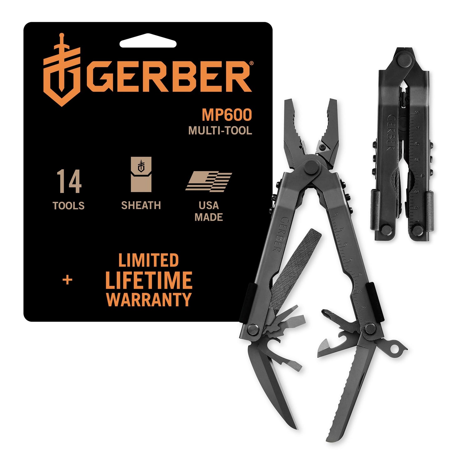 Gerber Gear MP600 Multi-Plier Multitool – Made in USA – Blunt Nose, Black