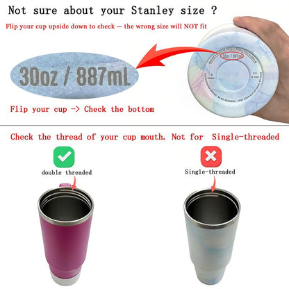ANTAND 2 Pack Flip Straw Lid Replacement for Stanley 30 oz Cup Accessories, Leakproof Detachable Lids for 30 ounce Stanley Quencher H2.0 & ProTour Tumbler (Purple, Purple)