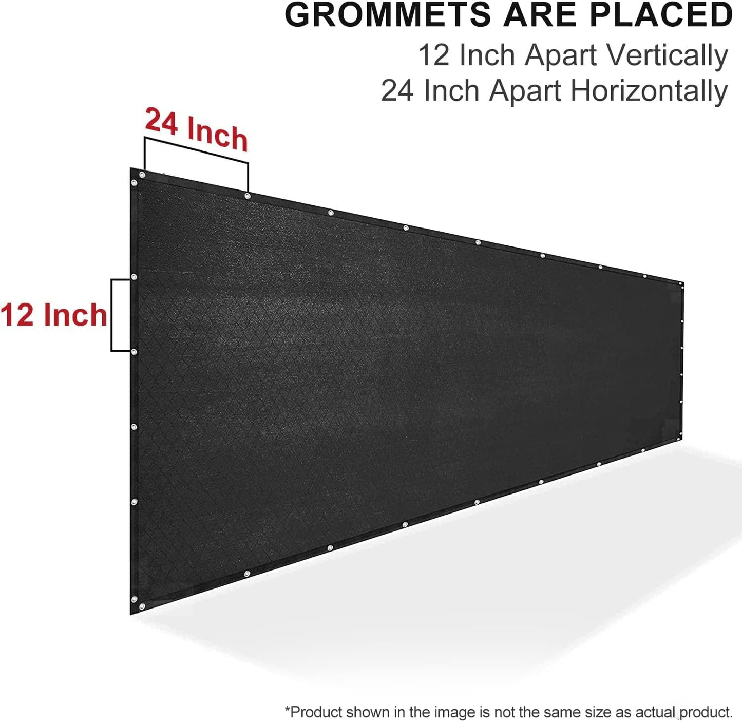 SHADEWIZ 7' x 50' Custom Size Black Privacy Screen Fence Cover Heavy Duty Fencing Mesh with Zip Tie for Deck, Patio, Backyard, Outdoor Pool, Porch, Railing - We Can Make Custom Sizes