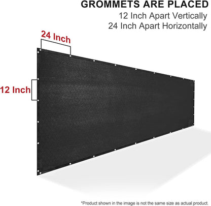 SHADEWIZ 7' x 50' Custom Size Black Privacy Screen Fence Cover Heavy Duty Fencing Mesh with Zip Tie for Deck, Patio, Backyard, Outdoor Pool, Porch, Railing - We Can Make Custom Sizes