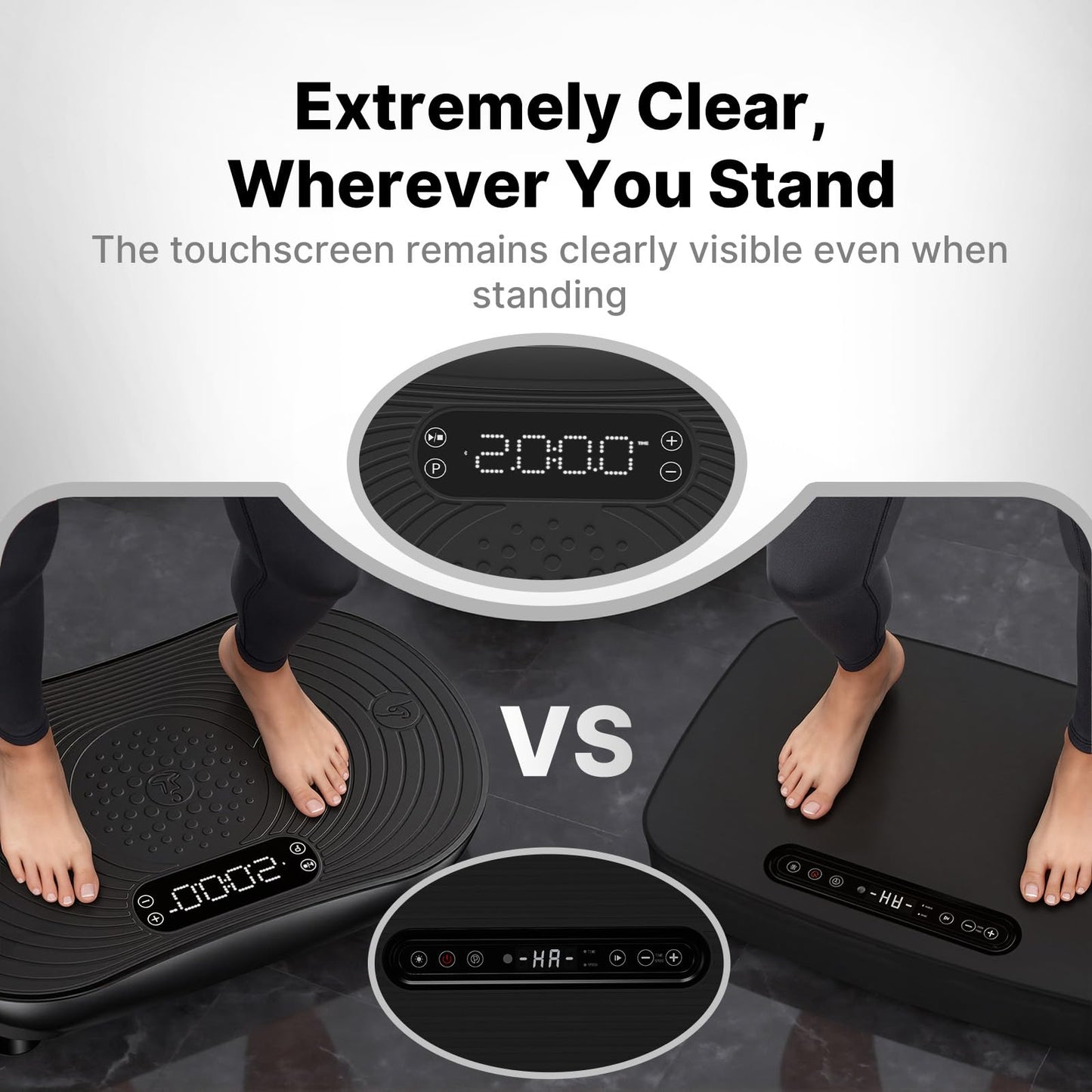 MERACH Vibration Plate Exercise Machine, Vibrating Platform for Lymphatic Drainage Weight Loss Muscle Activation, Full Body Home Exercise Equipment with LED Touch Screen Bluetooth Pull Cord
