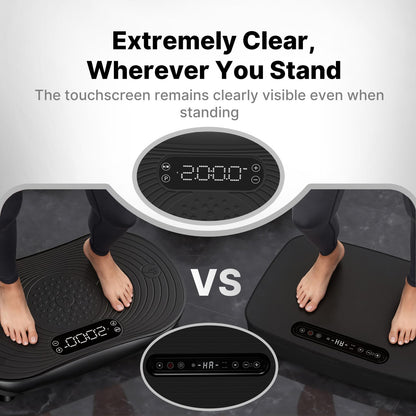 MERACH Vibration Plate Exercise Machine, Vibrating Platform for Lymphatic Drainage Weight Loss Muscle Activation, Full Body Home Exercise Equipment with LED Touch Screen Bluetooth Pull Cord