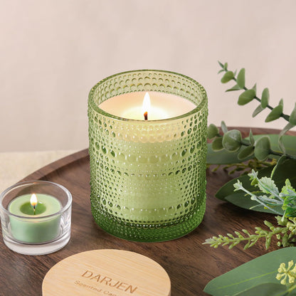 Eucalyptus & Sage Soy Scented Candles for Home- 10oz 68H Natural Soy Wax Aromatherapy Jar Candle with Strong Scent, Decorative Aesthetic Candles for Relax, Meditation, Bathroom, Luxury Gift for Women